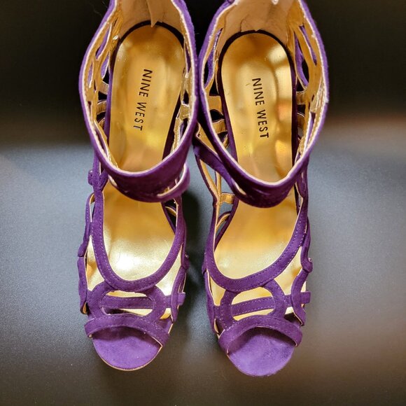 Nine West Platform Stiletto Heel – purple suede 8M. - Picture 3 of 10